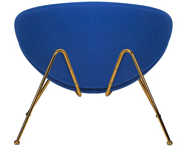 Кресло дизайнерское DOBRIN EMILY (синяя ткань AF6, золотое основание) - Вид 5