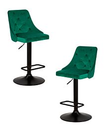 Набор 2 шт Стул барный DOBRIN JOSEPH BLACK (зеленый велюр (MJ9-88)) - Фото предпросмотра