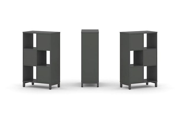 Стайл Проджект Набор стеллажа 1 сторон., 3 яр. SN.NS-321 Антрацит/Металл Антрацит 754*400*1248 - Вид 1