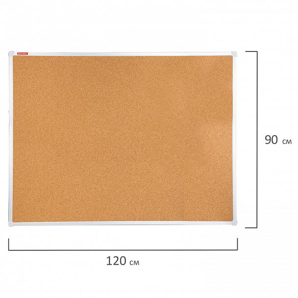 Доска пробковая для объявлений 90х120 см, алюминиевая рамка, ГАРАНТИЯ 10 ЛЕТ, РОССИЯ, BRAUBERG, 236445 - Вид 7