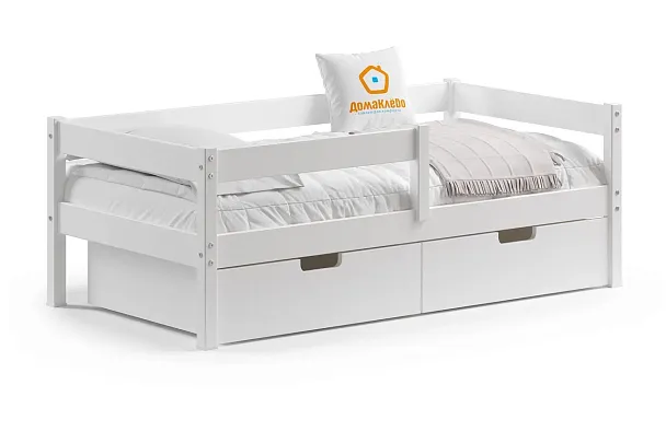 Кровать Пони 800х1600, сосна, цвет белый, с ящиками - Вид 2