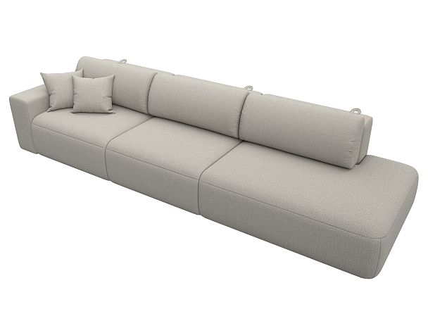 Диван прямой Лига-036 НПБ Модерн Лонг подлокотник слева Рогожка бежевый - Вид 5