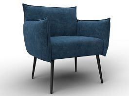 Кресло Лига-083 Велюр синий - Фото предпросмотра