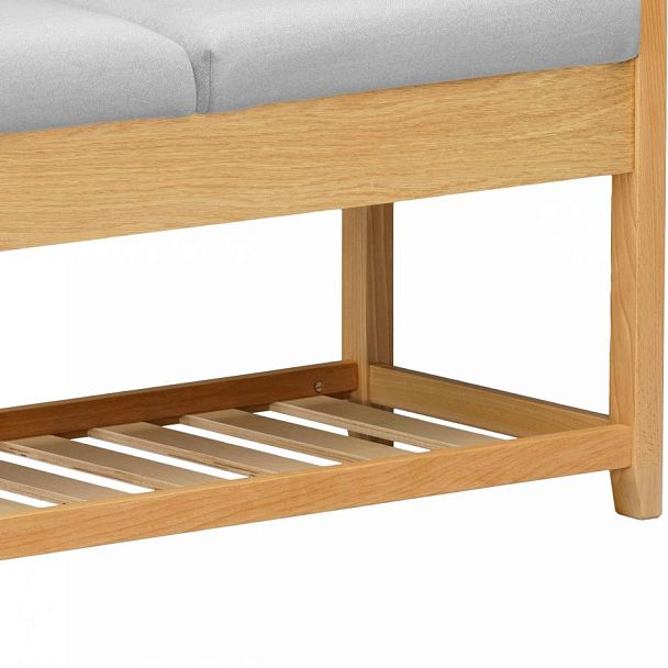 Обувница деревянная Вудсен Натуральный/Светло-серый велюр - Вид 11