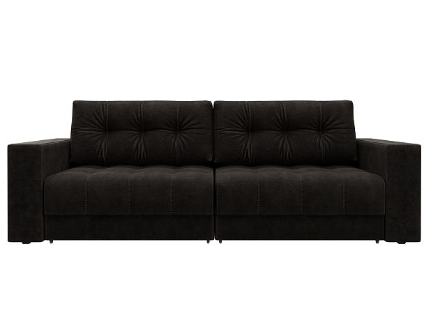 Диван прямой с декором Лига-049 НПБ Велюр коричневый - Вид 2