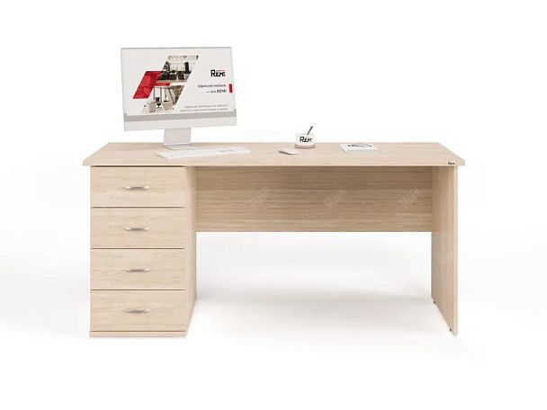 ЛАЙТ / LIGHT RLG008-16x7L Однотумбовый стол 160x70x75 Дуб Сонома - Вид 2