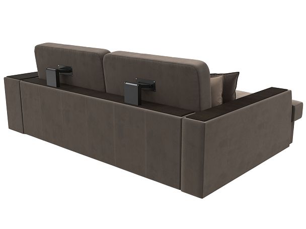 Угловой диван Брюссель левый (полностью велюр коричневый) - Вид 6