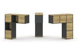 Concept Надставка низкая CN.ONN-002 Дуб Винченцо/Антрацит/Металл Антрацит 1099*365*1130 - Фото предпросмотра