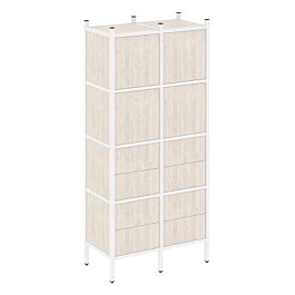 Loft Прямой стеллаж наборный VR.L-04 Денвер светлый/Белый металл 862*446*1869 - Фото предпросмотра