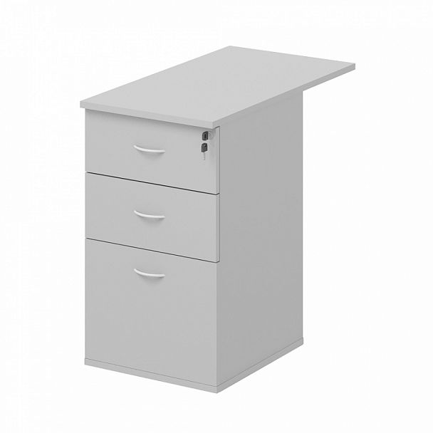 Тумба приставная, топ 25 мм, центральный замок "Логистика" ПК-ЛОГ-ТМП43Х80ЦЗ/25-В1-19 серый - Вид 1