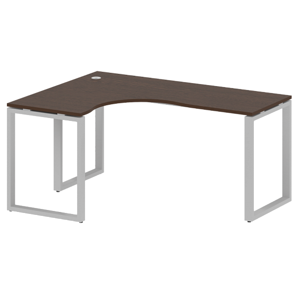 Metal System Стол криволинейный левый на О-образном м/к БО.СА-4 (L) Венге/Серый металл 1600*1200*750 - Вид 1