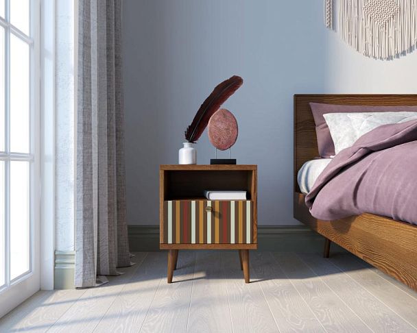 Тумбочка Berber с одним ящиком 20 принт арт BB06/Print_20, разноцветная - Вид 4