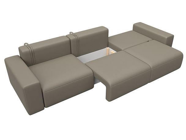 Диван прямой Лига-036 НПБ Классик Лонг Экокожа бежевый - Вид 8