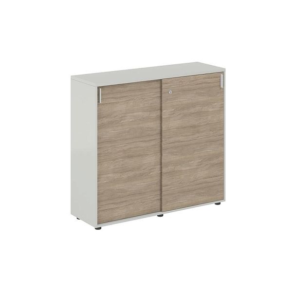 Шкаф купе 1238х400х1125 средний, с замком / корпус цвет: серый бархат, фасады: дуб темный Сигма / Sigma - Вид 1