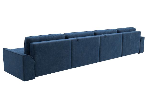 Диван п-образный Лига-048 НПБ лонг Велюр синий - Вид 5