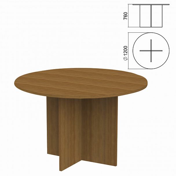Стол для переговоров круг "Арго", 1200х1200х760 мм, орех - Вид 2