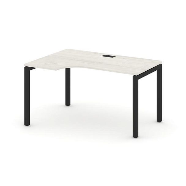 Стайл Проджект Стол рабочий эргоном. SN-5P.SPA-022(L) Дуб Наварра/Металл Черный 1580*800/980*750 - Вид 1