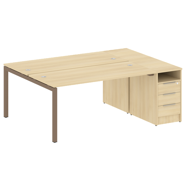 Metal System Quattro Р. ст. с тумбой на П-образном м/к 50БП.РС-СТП-2.4 Акация/Мокко металл 2012*1475*750 - Вид 1