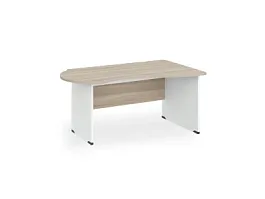 БЕРЛИН / BERLIN Стол асимметричный правый 1600х1000х740 Шорвуд/Белый - Фото предпросмотра