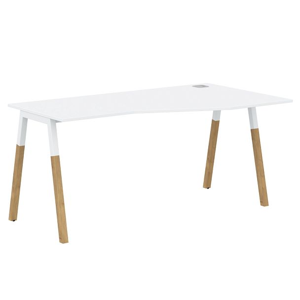 Стол FCT 1567(R) Белый Премиум/Белый-Бук 1580х900(670)х733 FORTA - Вид 1