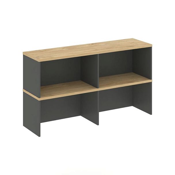 Стайл Проджект Надставка на тумбу 2 яр. SN.NT-105 Антрацит/Тиквуд Светлый 1432*400*800 - Вид 1