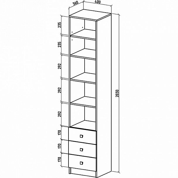 Стеллаж комбинированный Бостон-6 - Вид 2
