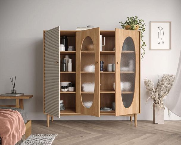 Шкаф трехстворчатый низкий Bubble арт BBL13 - Вид 3