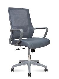 Кресло офисное / Max LB grey / серый пластик / серая сетка / серая ткань - Фото предпросмотра