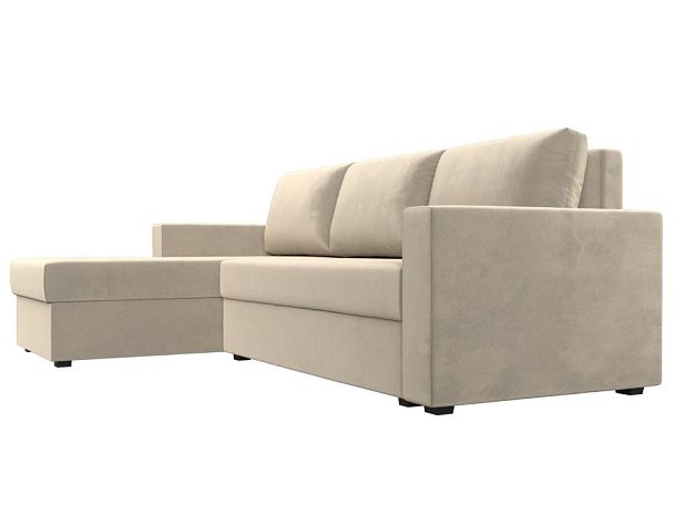 Угловой диван Траумберг Лайт левый (полностью микровельвет бежевый) - Вид 3