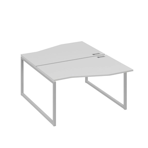 Рабочая станция столы (2х140) Техно каркас QUATTRO A4 А4 Б4 190 БП серый / металлокаркас серый - Вид 1