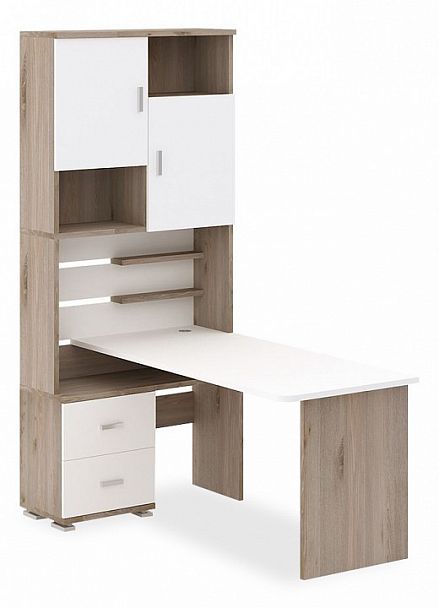 Стол компьютерный Домино СР-720/160 Белый/Нельсон левый - Вид 1