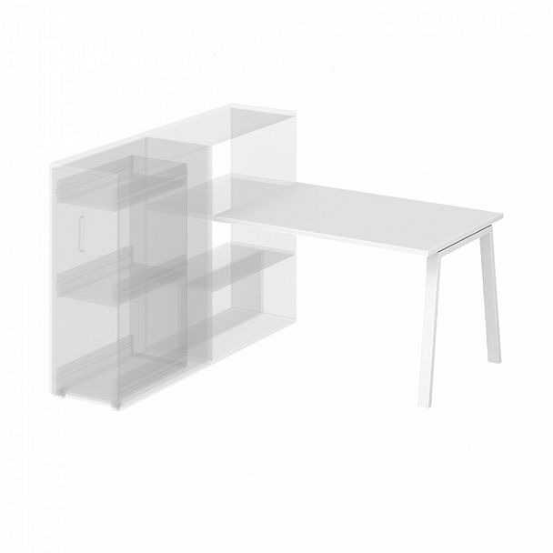 Стол приставной на металлокаркасе "Приставные столы" ПК-ТНП-СТП114Х80/МКА-В2-1051 белый - Вид 1