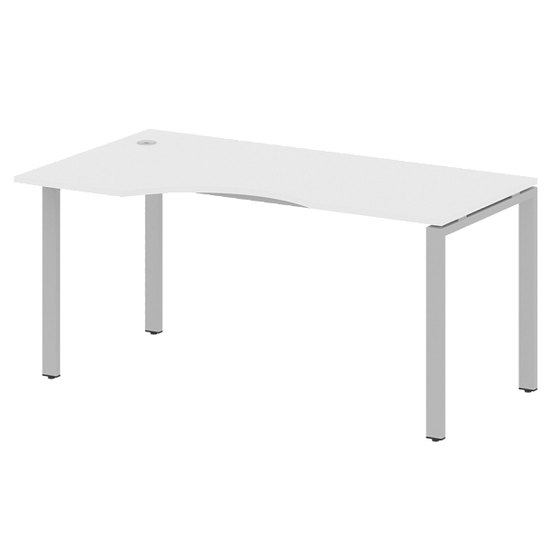Metal System Стол криволинейный левый на П-образном м/к БП.СА-1 (L) Белый/Серый металл 1600*900*750 - Вид 1