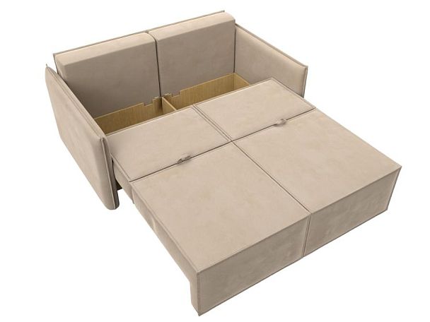 Диван прямой Либерти мини Велюр бежевый - Вид 8