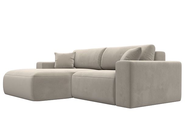 Диван угловой Лига-036 Классик левый угол Микровельвет бежевый - Вид 3