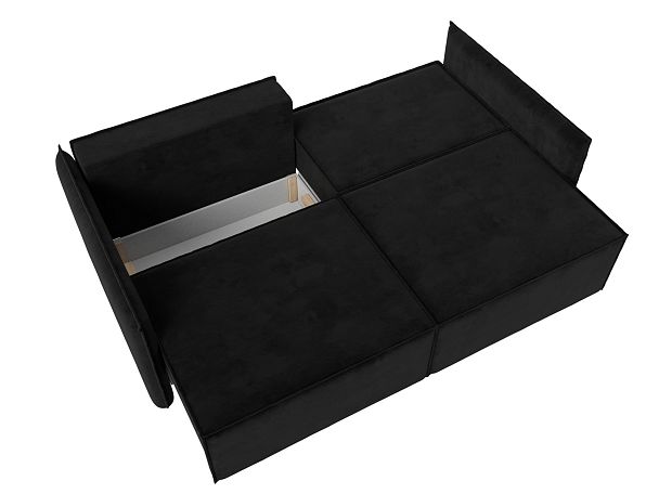 Диван прямой Либерти (полностью велюр черный) - Вид 9