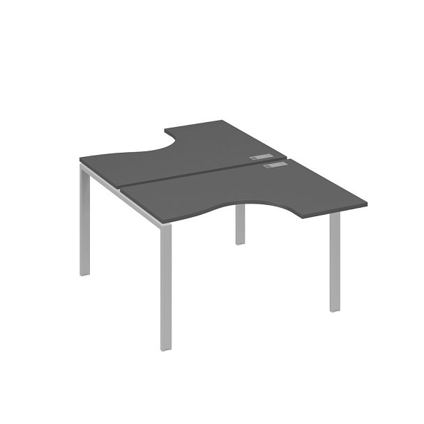 Рабочая станция опоры UNO столы (2х120) Классика A4 А4 Б1 180 БП антрацит премиум / металлокаркас серый - Вид 1
