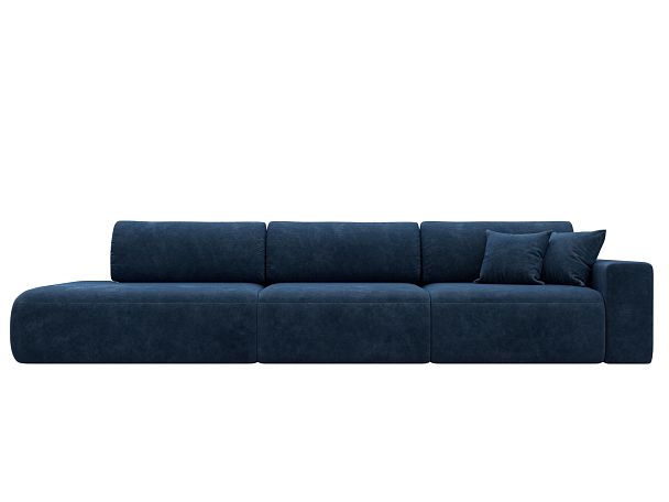Диван прямой Лига-036 НПБ Модерн Лонг подлокотник справа Велюр синий - Вид 2