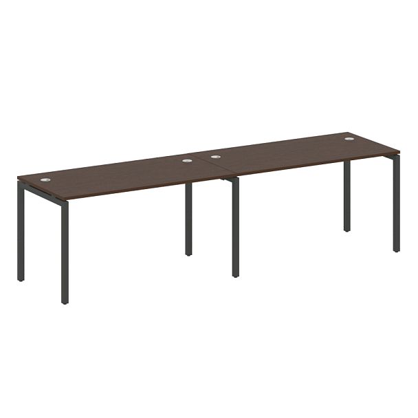 Metal System Quattro Р. ст. на 2 раб. места на П-образном м/к 40БП.СМ-2.3 Венге/Антрацит металл 2800*720*750 - Вид 1