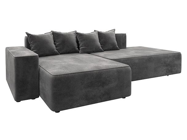 Диван угловой Лига-079 угол левый Велюр серый - Вид 2