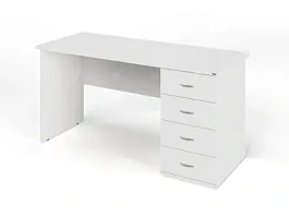 ЛАЙТ / LIGHT RRG007-15x6R Однотумбовый стол 150x60x75 Белый - Фото предпросмотра