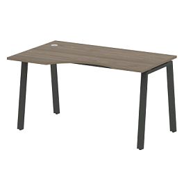 Metal System Стол криволинейный левый на А-образном м/к БА.СА-2 (L) Вяз/Антрацит металл 1400*900*750 - Фото предпросмотра