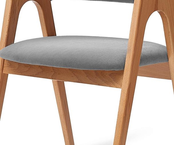 Стул деревянный Кайто Бук натуральный/Светло-Серый - Вид 6