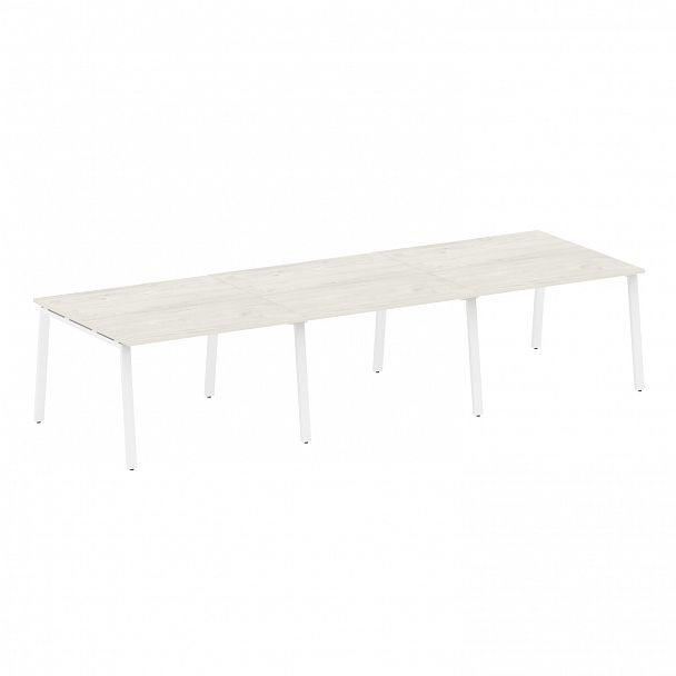 Стол для переговоров "Metal System" БА.ПРГ-3.2 дуб наварра/белый - Вид 1