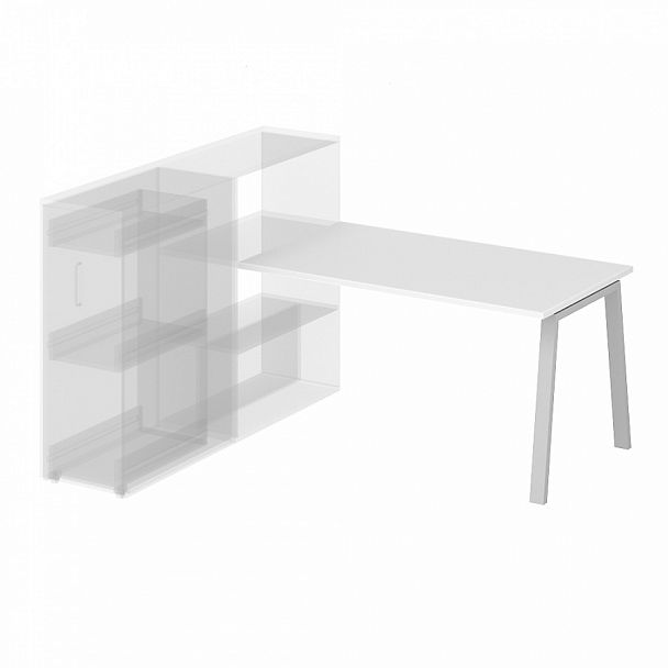 Стол приставной на металлокаркасе "Приставные столы" ПК-ТНП-СТП134Х80/МКА-В2-972 серый - Вид 1