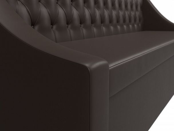 Кухонный прямой диван Мерлин (полностью экокожа коричневая) - Вид 4