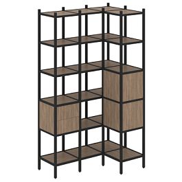 Loft Угловой внутренний стеллаж наборный VR.L-35 Дуб аризона/Чёрный металл 1278*862*2280 - Фото предпросмотра