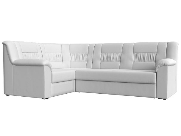Угловой диван Карелия левый угол (полностью экокожа белая) - Вид 1