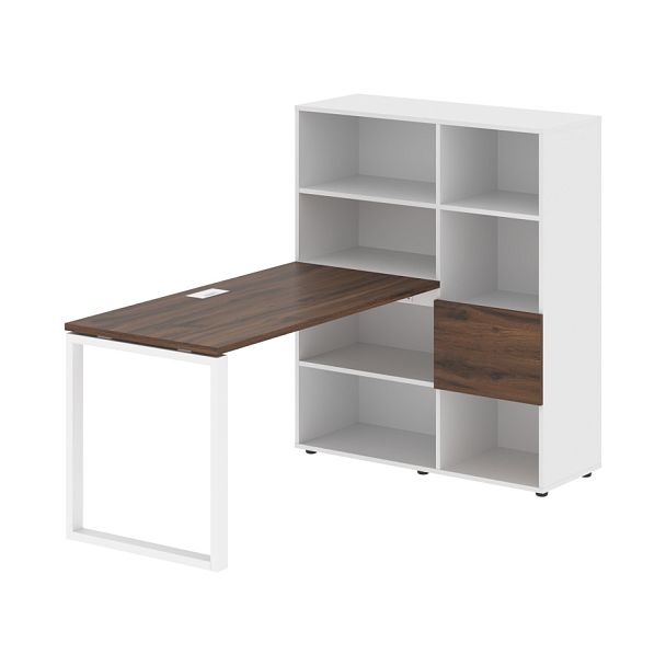 Стол-стеллаж EQRST 1113 Дуб Денвер тёмный/Белый/Белый 1790х1120х1355 EDIS - Вид 1