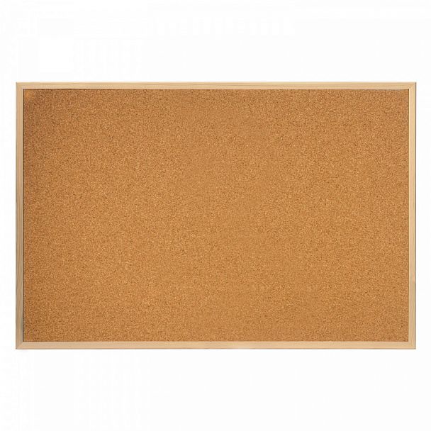 Доска пробковая для объявлений 100х150 см, деревянная рамка, ГАРАНТИЯ 10 ЛЕТ, РОССИЯ, BRAUBERG, 238180 - Вид 1